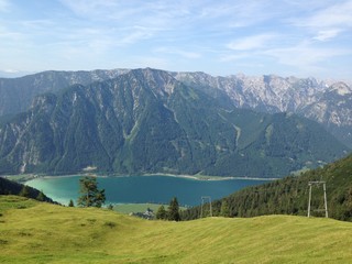 Mountain view with lake