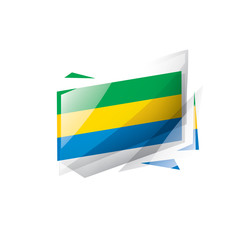 Gabon flag, vector illustration on a white background.