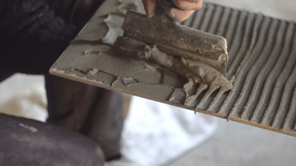 installation of ceramic tiles