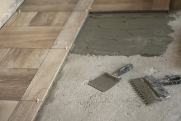 installation of ceramic tiles