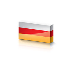 Obraz premium South Ossetia flag, vector illustration on a white background.