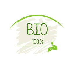 Bio healthy organic food label and high quality product badges. Eco, 100 bio and natural product icon. Emblems for cafe, packaging etc. Vector