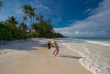 Zanzibar, woman, bikini, palm