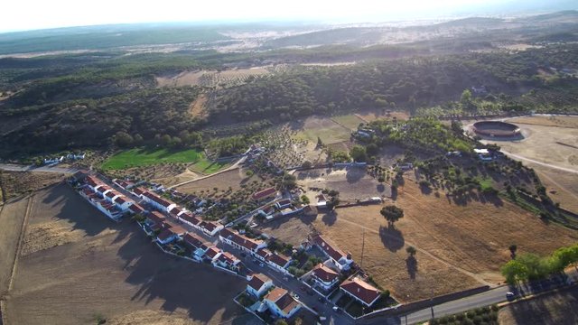 Portugal. Village of Alandroal in Alentejo. Aerial view from a Drone. 4k Video