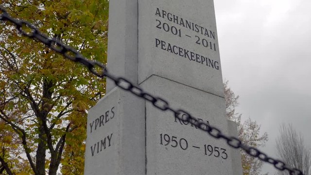 Cenotaph memorial to fallen Canadian soldiers of World wars.