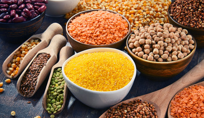 Composition with variety of vegetarian food ingredients