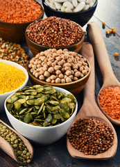 Composition with variety of vegetarian food ingredients