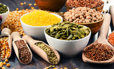 Composition with variety of vegetarian food ingredients