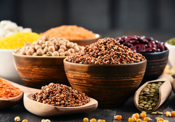 Composition with variety of vegetarian food ingredients