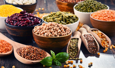 Composition with variety of vegetarian food ingredients