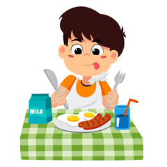 The child eats breakfast that can affect the growth of children ivery much.