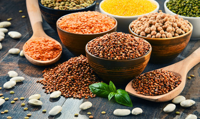 Composition with variety of vegetarian food ingredients