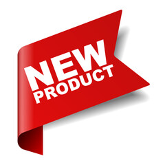 red vector banner new product