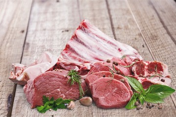 Fresh Raw Meat on Background