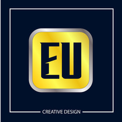 Fototapeta premium Initial Letter EU Logo Template Design Vector Illustration