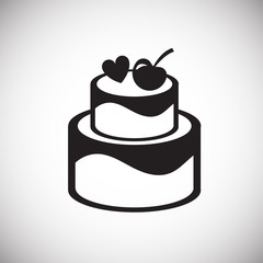 Love cake on white background icon
