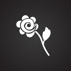 Love flower on black background icon