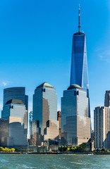 Obraz premium New York City Manhattan skyline with One World Trade Center Tower .