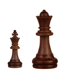 Wooden brown chess pieces