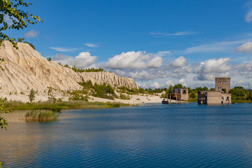 RUMMU, ESTONIA - July, 15, 2017: Sandy hill above the abandoned quarry