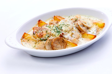 roasted potatoes with sausage