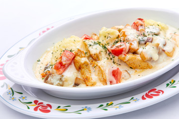 chicken with mashed potato