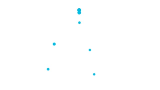 Colorful connected dots geometric shape on a white background. Seamless loop