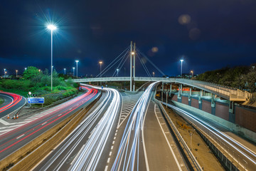 Fototapeta na wymiar The M621 Motorway In Leeds At Night