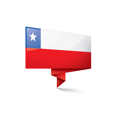 Chile flag, vector illustration on a white background.