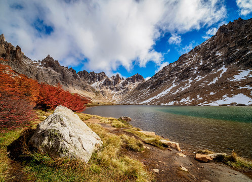 Toncek Lagoon and Cerro Catedral, Nahuel Huapi National Park, Rio Negro Province, Argentina