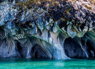 View of Marble Caves in General Carrera Lake