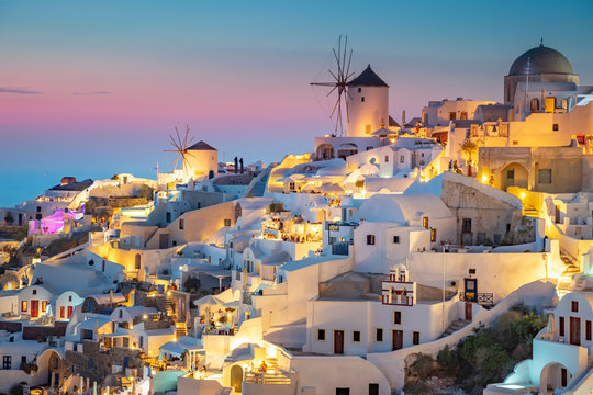 Greece, Cyclades islands, Santorini (Thira), Ia (Oia) and Santorini Caldera - Powered by Adobe