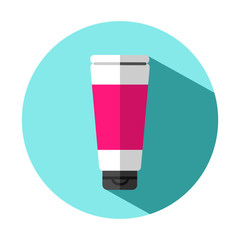 Vector flat colorful, bright illustration icon with tooth paste (or balm, lotion, cream).