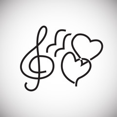 Sound of lovers heart thin line on white background icon