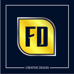 Initial Letter FD Logo Template Design Vector Illustration