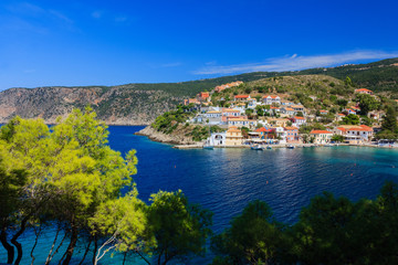 The harbor of Assos in Kefalonia, Ionian Islands, Greece