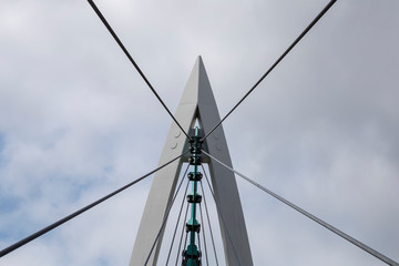Top of Bridge against the cloudy sky