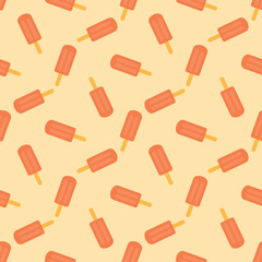 Vector seamless pattern of ice cream. Ice cream with fruit juice. Popsicle on a stick