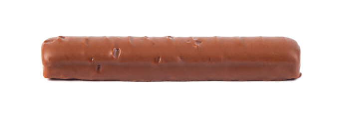 chocolate stick with caramel on a white background