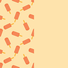 Vector pattern of ice cream. Ice cream with fruit juice. Popsicle on a stick