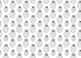 Strawberry seamless pattern. Fruit background. Vector illustration.