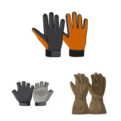 Vector design of glove and winter logo. Collection of glove and equipment stock vector illustration.