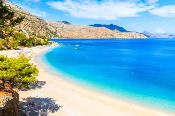 Foto op Plexiglas Azure sea at beautiful Apella beach on Karpathos island, Greece © pkazmierczak