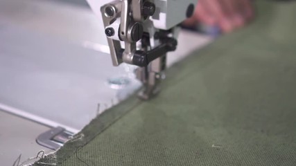 operation of the mechanism of the production sewing machine slow mo