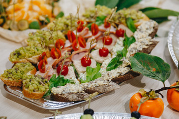 Delicious canapes as event dish in luxary restaurant.