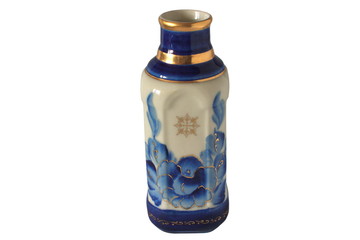 The image of a vessel for Holy water on a white background. Gzhe