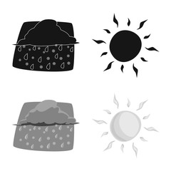 Vector design of weather and climate sign. Collection of weather and cloud stock symbol for web.