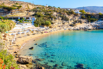 Amazing bay with beach in Ammopi village on sea coast of Karpathos island, Greece © pkazmierczak