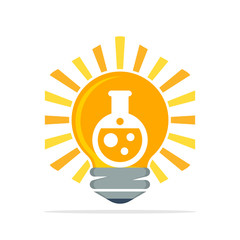 Vector icon illustration with the concept of laboratory innovation, media development of creative ideas