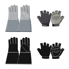 Obraz premium Isolated object of glove and winter icon. Set of glove and equipment vector icon for stock.